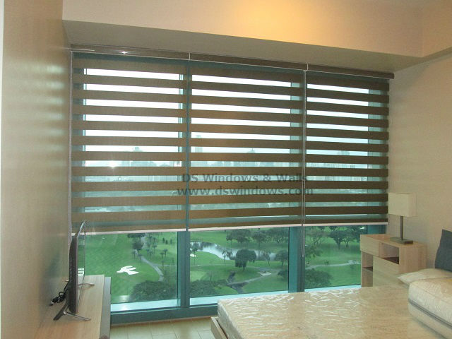 Duo Shade Blinds For Condo with Overlooking Manila Golf Course View in Forbes Town Center, Taguig Philippines