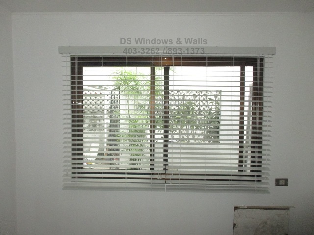 Outside mounting faux wood blinds