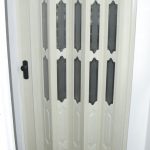 Accordion door, french type, half glass-bevel, half embossed, type B