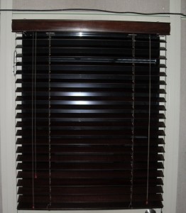 Ebony Wood Blinds (partially open)