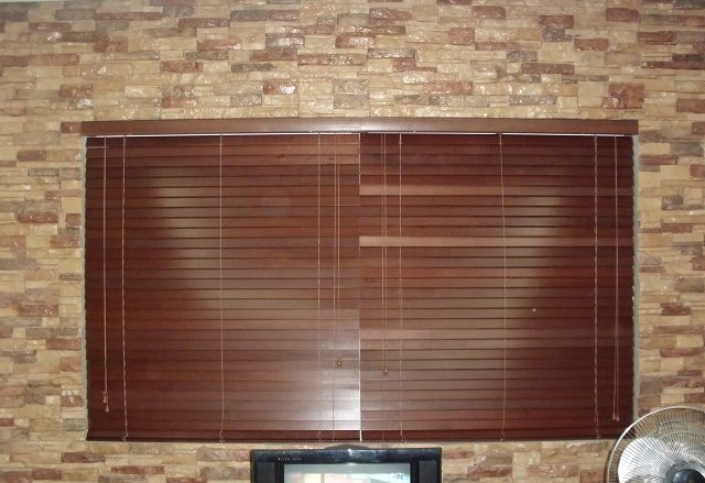 Installation of Wooden Blinds at Taguig City, Philippines