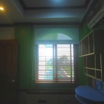 Wooden Blinds:865 WALNUT and Roller Blinds:A4007 GREEN Installed at Laguna City, Philippines