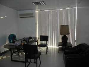 PVC Vertical Blinds "Corr.Curve Dark Gray" Installed at Paranaque City, Philippines
