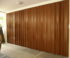 Installation of PVC Accordion Door - Deluxe Mahogany at Taguig City, Philippines