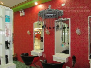 Red Vinyl Wallpaper Installed in Lucena City