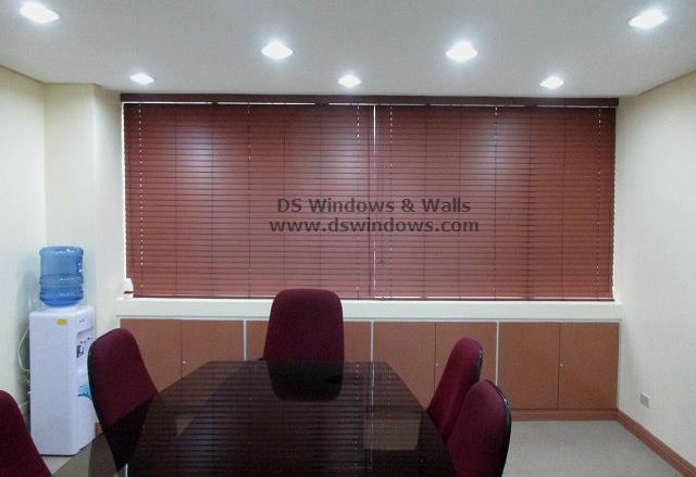 Faux Wood Venetian Blinds installed in a Small Meeting Room - Ortigas Ave., Pasig City