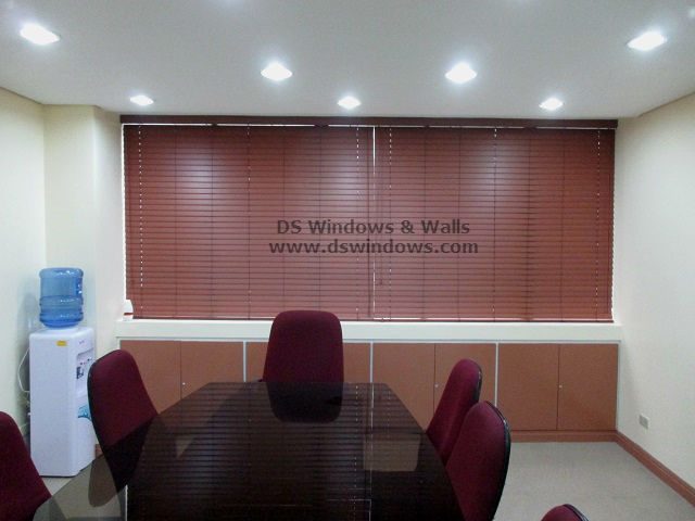 Faux Wood Venetian Blinds installed in a Small Meeting Room - Ortigas Ave., Pasig City