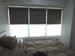 Sunscreen and Blackout Roller Blinds in One Window - Rockwell Makati, Philippines