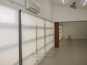 Roller shades with fully opened folding door