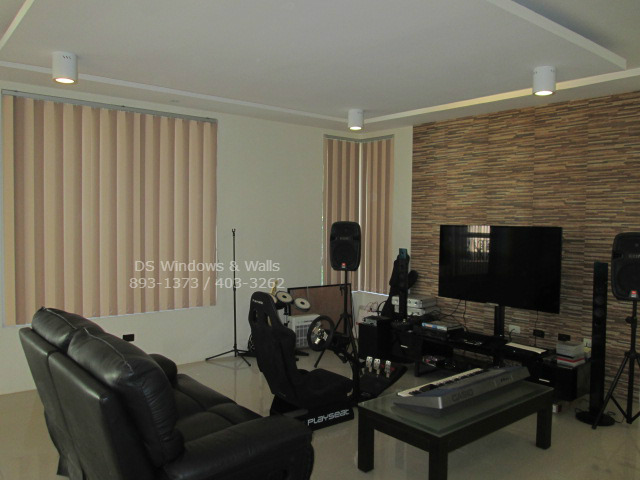 Gaming Room with Vertical Blinds