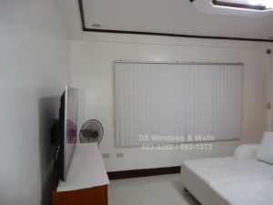 White Theme Bedroom Vertical Blinds