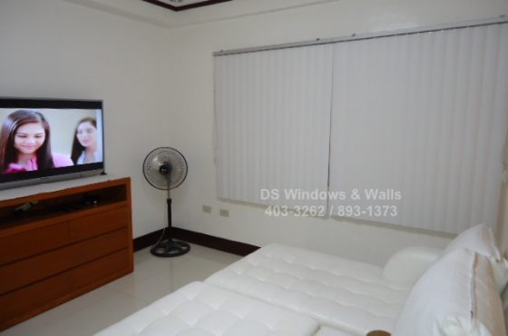 White Vertical Blinds for Bedroom